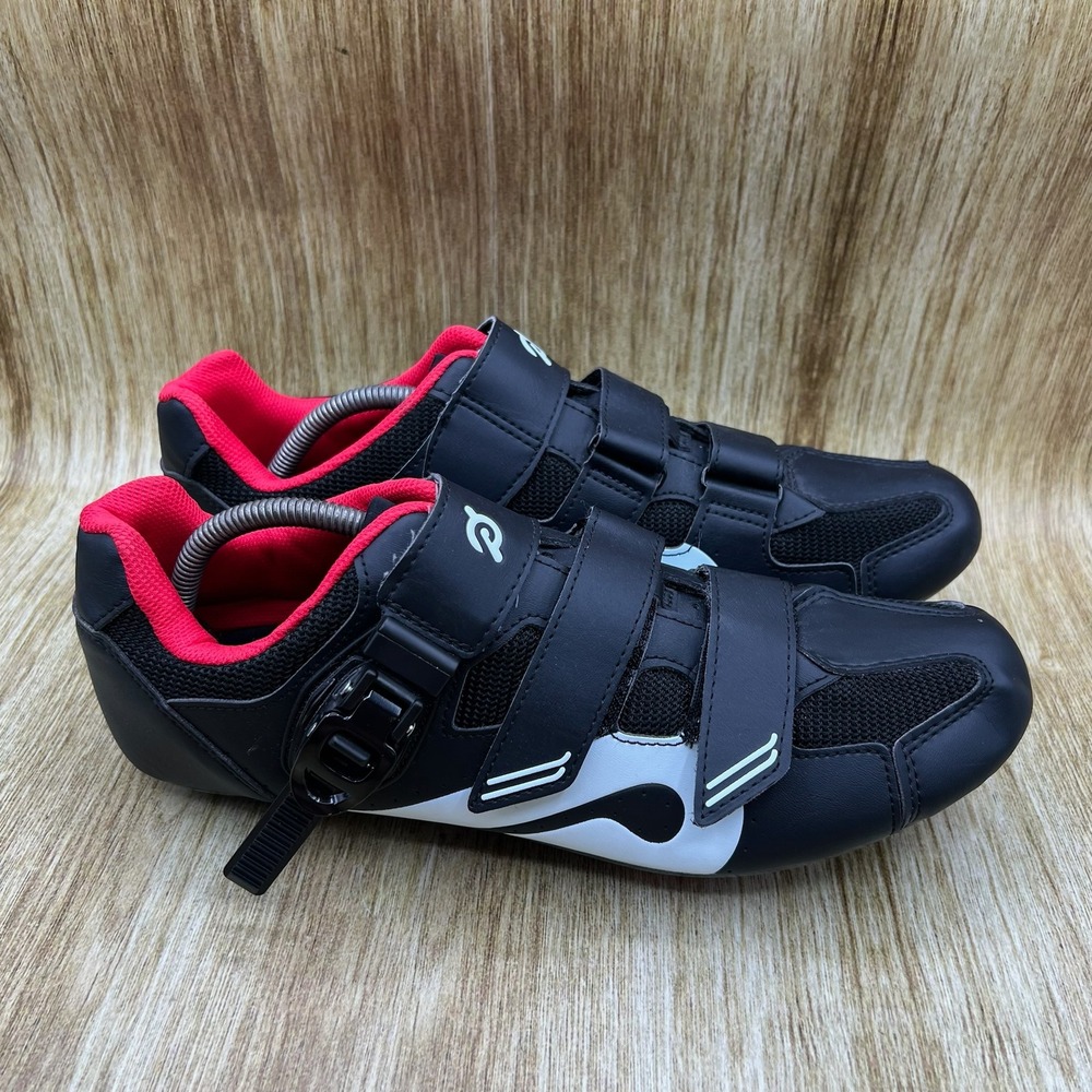 Peloton Cycling Shoes Men's Size 12 EU 46 Black White Red Indoor Cleats